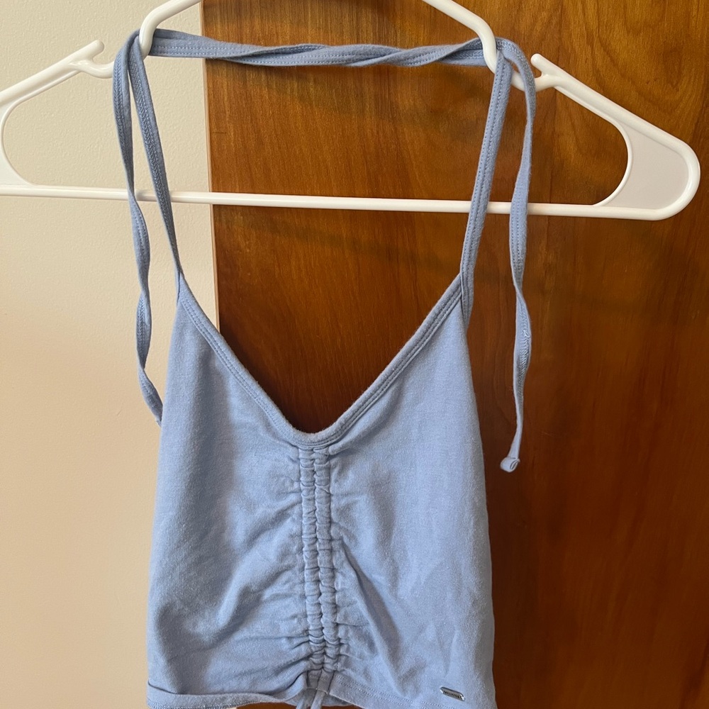 Hollister Blue Ruched Crop Camisole